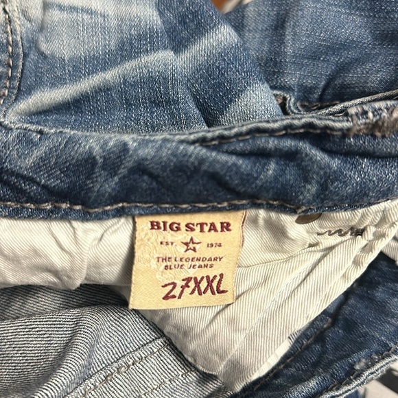 Big Star Liv bootcut distressed denim jeans low rise 27XXL extra long - Picture 8 of 8